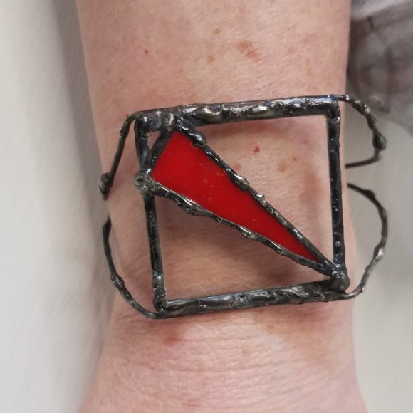 Handcrafted Metal & Glass Bracelet - Picture 1 of 3